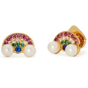 Kate Spade Rainbow Stub Faux Pearl Earrings - NWT
